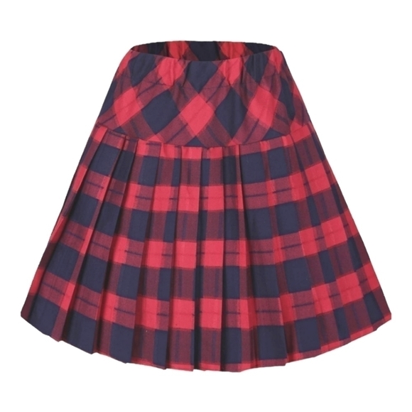 Urban Coco Red and Navy Plaid Mini Skirt Size Small NWT - Picture 2 of 8